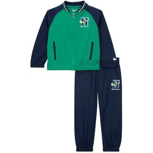 Nike - Gecombineerd pak - sweatshirt met capuchon - kangoeroezakken - broek met elastisch taille-logo, Groen/Blauw, 18 Maanden