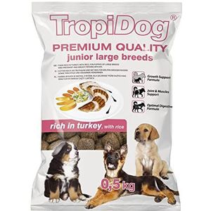 Premium droog hondenvoer rijk aan kalkoen met rijst voor puppy's van honden van grote rassen 500g