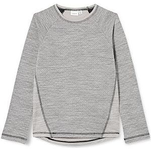 NAME IT Unisex NKNWILL Wool/Poly JAQ LS TOP XXIII shirt met lange mouwen, Grey Melange, 122/128, gemengd grijs, 122/128 cm