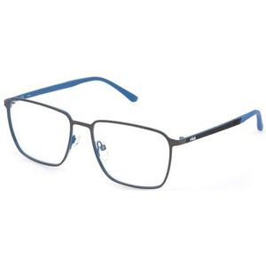 Fila VFI204 bril, glanzend blauw met glanzend pistool metalen onderdelen, 56 voor heren, Glanzend blauw met glanzend pistool metalen onderdelen