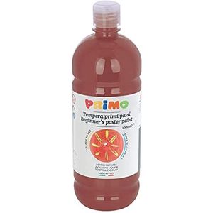 PRIMO Schoolverf Tempera verf voor kinderen, 1000 ml fles met doseerdop (gebrande Siena)