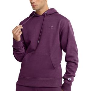 Champion Powerblend fleece hoodie voor heren, C-logo met capuchon, Plum Port-407d55, S, Pruim Port-407d55, S