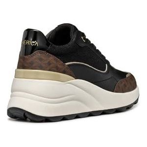 Geox D Spherica Ec13 A Sneakers voor dames, zwart, 41 EU