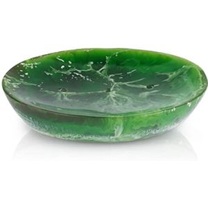 Ajuny Zeepbakje Hars Houder Antislip Zelfdrainerende Zeepbesparende Container Box voor Douche Bar Badkamer Keuken Wastafel Easy Clean - Groen