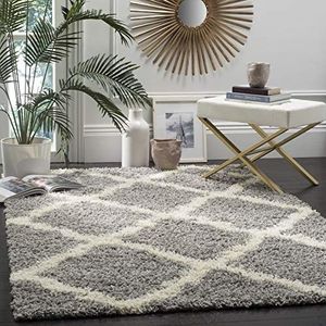 Safavieh Shaggy tapijt, SGD257, geweven polyester, grijs/ivoor, 90 x 150 cm
