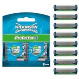 Wilkinson Sword Protector 3 Scheermesjes voor heren, 8 stuks