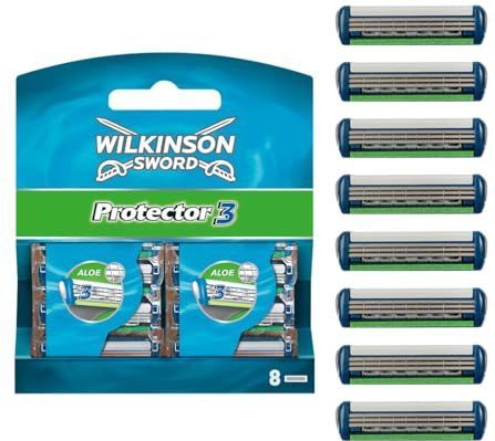Wilkinson Sword Protector 3 Scheermesjes voor heren, 8 stuks