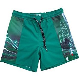 Milieuvriendelijke, sneldrogende UV-bescherming strandshorts HKG zijzakken, Groen, L