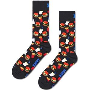 Happy Socks sokken met hamburgerprint - leuke sokken van biologisch katoen voor dames en heren