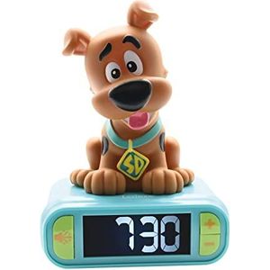 Lexibook, Scooby-Doo, Nachtlampje wekker, Geluiden en melodieën, LCD-scherm met achtergrondverlichting, Lichtgevend, Snooze, Bruin/Groen, RL800SD