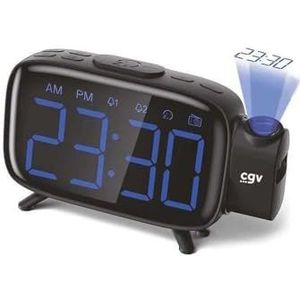 CGV - CR-P10 - Wekkerradio met Tijdprojectie - Zwart - USB