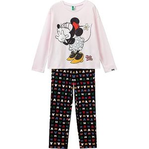 United Colors of Benetton Pig (shirt + pant) 3Y5E0P04Z pyjamaset, tenue pink 1W0, M meisjes, Rosa Tenue 1w0, M