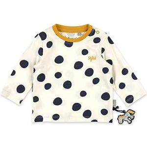 Sigikid Shirt met lange mouwen van biologisch katoen voor babymeisjes in de maten 62 tot 98, Wit met blauwe stippen., 62 cm