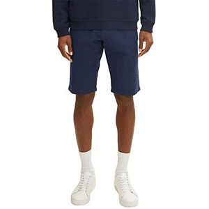 TOM TAILOR Uomini Bermuda shorts van linnen 1030021, 29430 - Blue Navy Leaf Design, 30