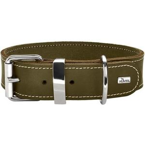 HUNTER AALBORG SPECIAL hondenhalsband, leer, duurzaam, comfortabel, 65 (L), olijf