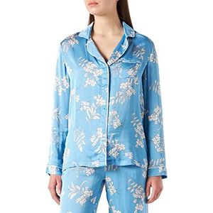 CCDK Copenhagen Dames Josephine Pyjamas Shirt Pajama Top, Lichen Blue AOP, M