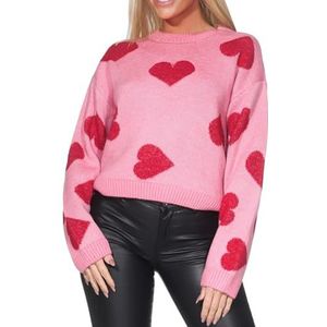 Only - Onlhappie Ls Pullover - Wild Rose/Salsa Mela - Damestrui