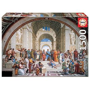 Educa - Puzzel met 1500 stukjes voor volwassenen | School van Athene, Raphael, inclusief Fix Puzzle Lijm. Vanaf 14 jaar (19273)