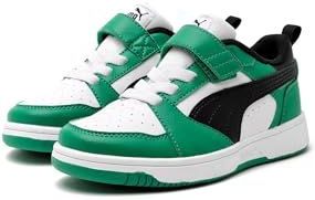 PUMA Rebound V6 LO AC+ PS Sneaker, Wit Zwart-Archive Groen, 1.5 UK Kind, Puma Wit PUMA Zwart Archief Groen, 34 EU