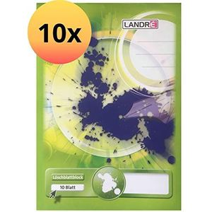 LANDRE 100050664 blusbladenblok 10-pack DIN A4 70 g papier 10 x gele blusbladen in een blok met blusbladen.