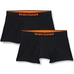 bruno banani Heren Short 2Pack Quick Access ondergoed, zwart/oranje // zwart/oranje, M