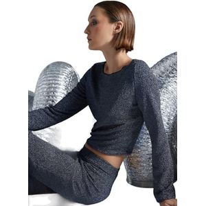 Trendyol Damesblouse met rechte lange mouwen, slank, antraciet, S