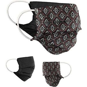 BaF Community-maskers Set van 2 stuks Unisex geïmproviseerd masker Omkeerbaar mondbeschermingsmasker Mond- en neusbescherming Omkeerbaar masker met motief katoen BCI Wasbaar