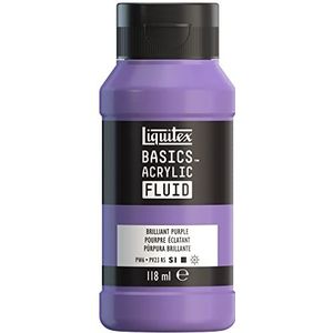 Liquitex 8870394 Basics Fluid acrylverf met vloeiende consistentie, sneldrogend, lichtecht, waterbestendig, op waterbasis, 118 ml fles - briljant paars