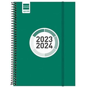 Finocam - Kalender Spir Color 2023 2024, weekoverzicht, landschapsformaat, september 2023 - augustus 2024 (12 maanden), Catalaans groen