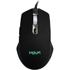 Noua Neon R Gaming Mouse RGB met USB-kabel, optische sensor tot 4800 dpi [6 instelbare standen], Gaming Mouse met 6 toetsen en Rainbow Verlichting voor PC Computer Notebook