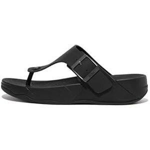 Fitflop Trakk Ii Gesp Leren Teenslippers voor heren, Zwart, 41 EU