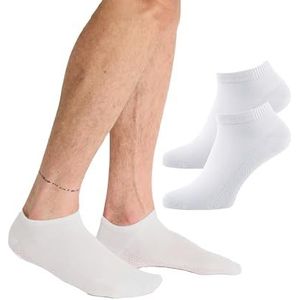Nur Die Bamboe sneakersokken, set van 2 stuks, voor heren, nauwelijks zichtbaar, wit, 42