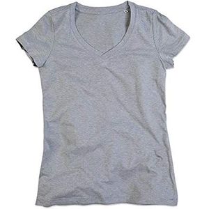 Stedman Apparel Dames Lisa V-hals ST9910 Premium Regular Fit T-shirt met korte mouwen, Grijze Hei, 40 NL