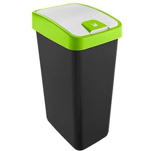 keeeper Premium afvalbak, vuilnisbak met klepdeksel, soft-touch, 45 l, Magne, groen