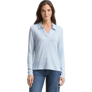 TOM TAILOR - Poloshirt - Lichtblauw - Lange Mouw - Normale Pasvorm