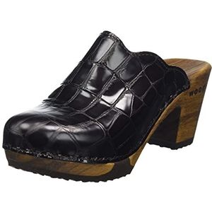 Woody Nina houten schoen voor dames, krokodillenbruin, 42 EU
