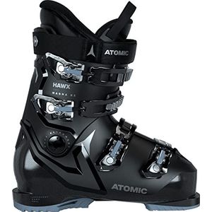 ATOMIC HAWX Magna 85W skischoenen, alpine skischoen voor dames, in zwart/denim/zilver, 102 mm brede pasvorm, stabiele Prolite-constructie, Memory Fit voor een nauwkeurige pasvorm