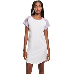 Urban Classics Damesjurk met contrasterende mouwen, verkrijgbaar in vele kleuren, maten XS - 5XL, wit, paars (sering), L