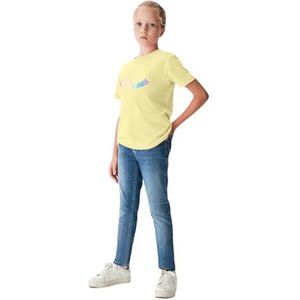 LTB Jeans Selopo Pull-On T-shirt voor meisjes, met LTB-print, korte mouwen, ronde hals, 100% katoen in geel, maat 116 cm, Pale Banana 12967, 116 cm