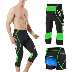 MEETWEE 3/4-fietsbroek voor heren, compressie-fietsbroek, leggings, wielersportbroek voor mannen, elastisch, ademend 3D-zeem