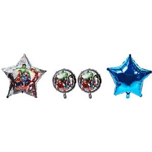 amscan 4071101 - folieballon Marvel Avengers Power Unite, 5 stuks, ballonboeket, heliumballonnen, ballonnen
