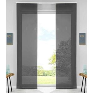 thumbnail: Home Fashion Schuifgordijn Walli Antraciet 245 X 60 Cm - Decoratieve Stof Met Digitaal Print