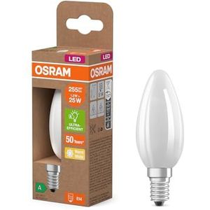 OSRAM LED-lamp in klassieke Edison-vorm, met decoratieve LED-gloeidraad, energie-efficiëntieklasse A, E27, 2,2 W, 470 lm, 2700 K, warm wit. Zonder opwarmen direct 100% licht. 6 pakjes