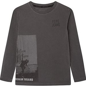 Pepe Jeans Renato T-shirt voor jongens, Zwart, 10 Jaar