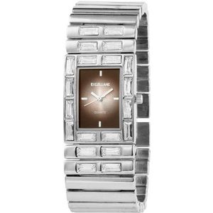 Excellanc Dames-elastische horloge Roestvrij staal 36 mm Kleurrijk motief print Analoog kwarts 1700060, wit/geel