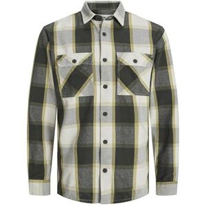 JACK & JONES RDDBRADY Overshirt Check L/S SN, Antiek goud, M