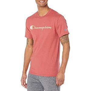 Champion Classic T-shirt zeefdruk Script T-shirt voor heren, Redwood Red-y07718, S