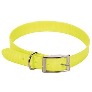 CHAPUIS SELLERIE SLA371 Reflecterende hondenhalsband - PVC-riem geel - breedte 15 mm, lengte 35 cm, maat S
