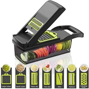 9-in-1 groentesnijder, keukengerei, multifunctioneel mes, roestvrij stalen lemmet, multifunctionele snijder, perfect voor het snijden van groenten en fruit