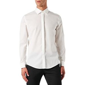 Herenoverhemd - Ecru - 100% Katoen - Slim Fit - Strijkvrij
